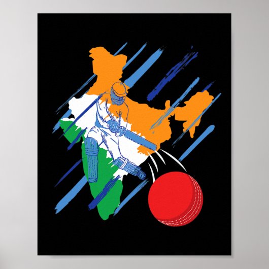 India Cricket Fan Or Player  Poster (Voorkant)