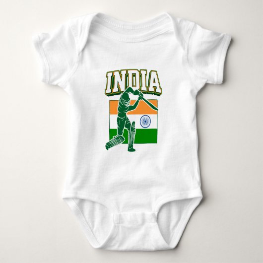 India Cricket met Indiase vlag Gift Romper (Voorkant)