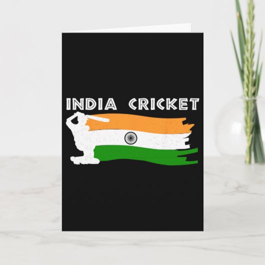 India Cricket Met Indiase Vlag  Kaart (Voorkant)