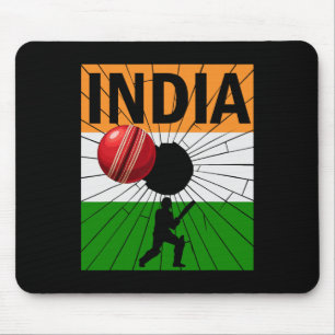 India Cricket Met Indiase Vlag Kwaststreek Ashoka Muismat