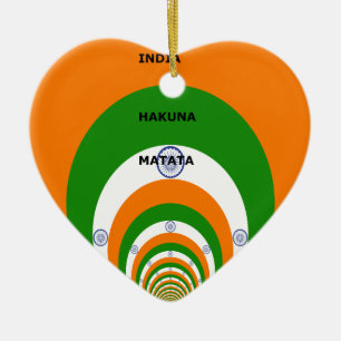 India Cricket National Flag Colors HAKUNA MATATA Keramisch Ornament
