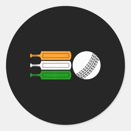 India Cricket Player Ll Indian Flag Cricket Team  Ronde Sticker (Voorkant)