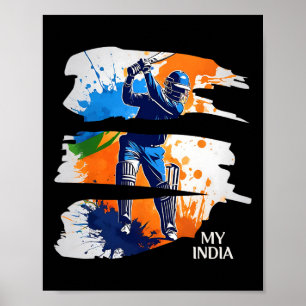 India Cricket Shirt Vlag Indisch Cricket Poster