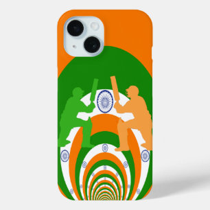 India Cricket Spirit Abstract Design iPhone 15 Case