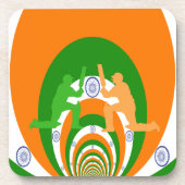 India Cricket Spirit Abstract Design Drankjes Onderzetter (Voorkant)
