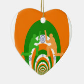 India Cricket Spirit Abstract Design Keramisch Ornament (Rechts)