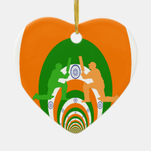 India Cricket Spirit Abstract Design Keramisch Ornament