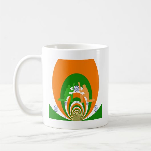 India Cricket Spirit Abstract Design Koffiemok (Links)