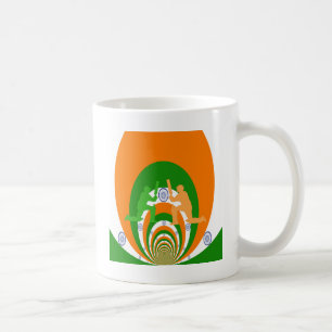 India Cricket Spirit Abstract Design Koffiemok