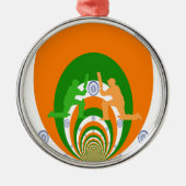 India Cricket Spirit Abstract Design Metalen Ornament (Voorkant)