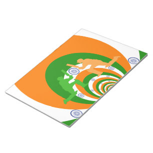 India Cricket Spirit Abstract Design Notitieblok