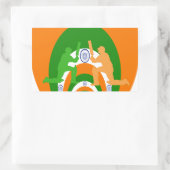 India Cricket Spirit Abstract Design Rechthoekige Sticker (Tas)