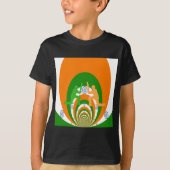 India Cricket Spirit Abstract Design T-shirt (Voorkant)