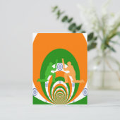 India Cricket Spirit: Abstract Ontwerp Briefkaart (Staand voorkant)