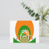 India Cricket Spirit: Abstract Ontwerp Briefkaart (Staand voorkant)
