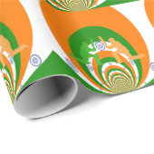 India Cricket Spirit: Abstract Ontwerp Cadeaupapier (Rol Hoek)