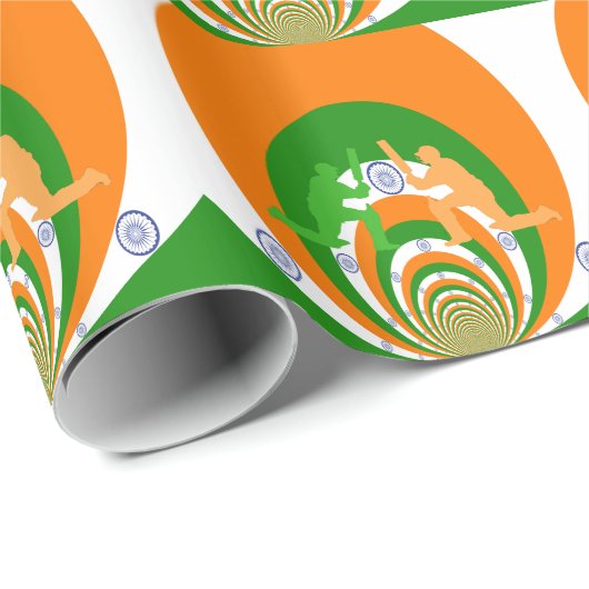 India Cricket Spirit: Abstract Ontwerp Cadeaupapier (Rol Hoek)