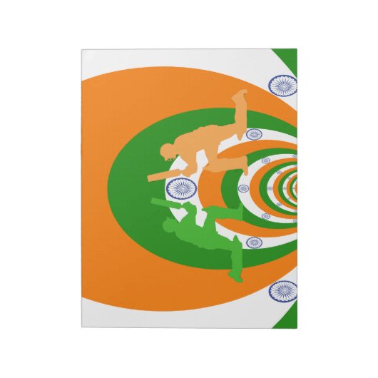 India Cricket Spirit: Abstract Ontwerp Notitieblok (Linkerzijde)