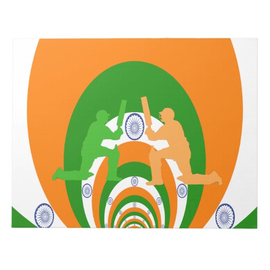 India Cricket Spirit: Abstract Ontwerp Notitieblok (Voorkant)