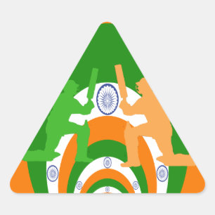 India Cricket Spirit: Abstract Ontwerp Sticker