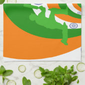 India Cricket Spirit: Abstract Ontwerp Theedoek (Gevouwen)