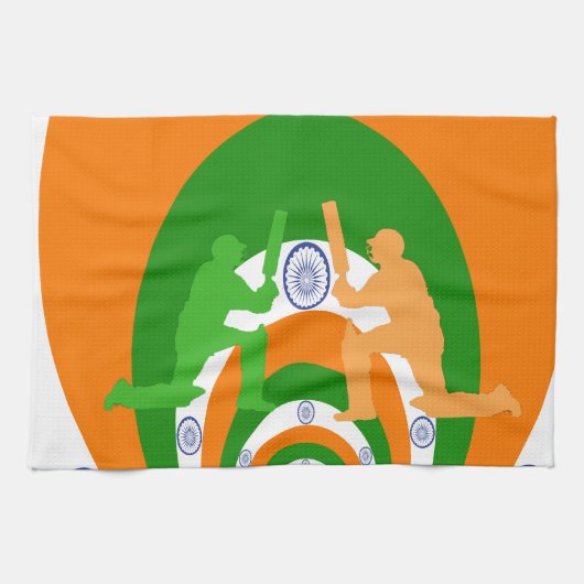 India Cricket Spirit: Abstract Ontwerp Theedoek (Horizontaal)