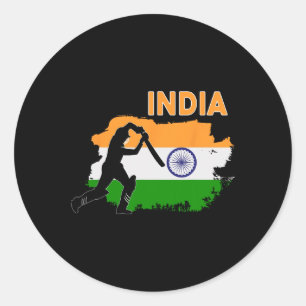 India Cricket-supporters Indiase Cricketfans India Ronde Sticker