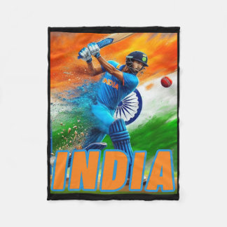 India Cricket Supporters Jersey - Indian Cricket F Fleece Deken
