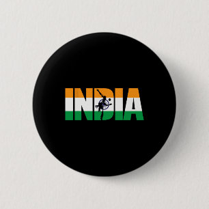 India Cricket Supporters Shirt Jersey Indiase Cric Ronde Button 5,7 Cm