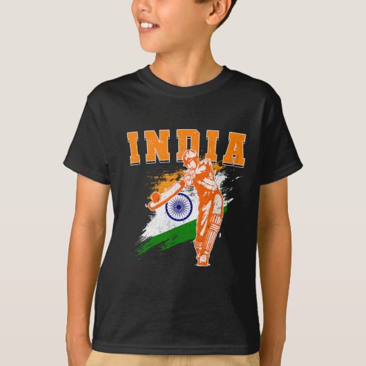 India Cricket Supporters T-shirt Bharath Cricket F (Voorkant)