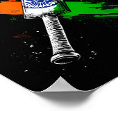 India Cricket T Cricket Warrior British Flag Crick Poster (Hoek)