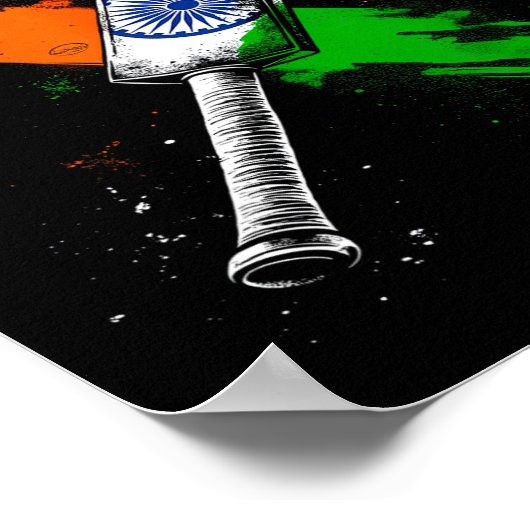 India Cricket T Cricket Warrior British Flag Crick Poster (Hoek)