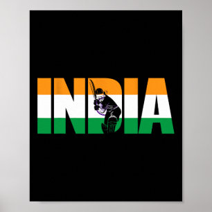 India Cricket T-Shirt Cadeau voor Indiaase Cricket Poster