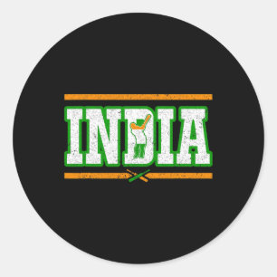 India Cricket T-shirt Indiase nationale cricket Ronde Sticker