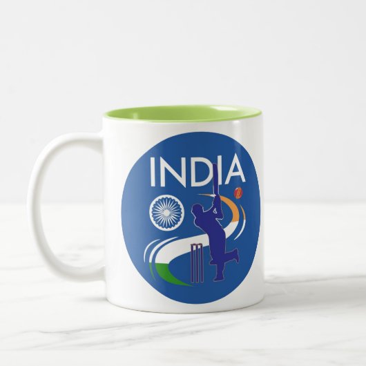 India Cricket Team Mug Tweekleurige Koffiemok (Links)