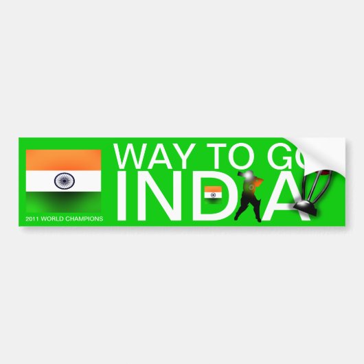 India Cricket World Champs Bumpersticker 2011 (Voorkant)