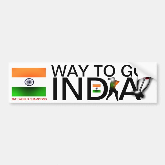 India Cricket World Champs Bumpersticker 2011 (Voorkant)