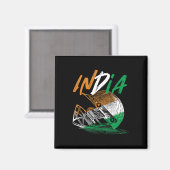 India Cricketteam Cricketspeler Cricketer Magneet (Voorkant / Achterkant)