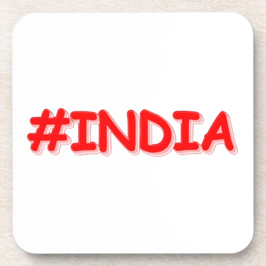 "#India" Cute Design. Bestel nu Bier Onderzetter (Voorkant)