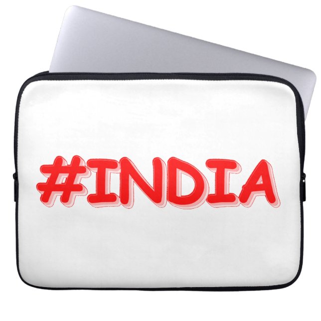 "#India" Cute Design. Bestel nu Laptop Sleeve (Voorkant)