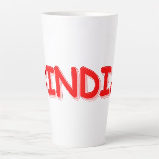 "#India" Cute Design. Bestel nu Latte Mok (Voorkant)