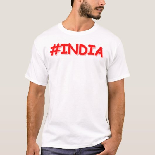 "#India" Cute Design. Bestel nu T-shirt (Voorkant)