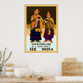 India ~ Darjeeling ~ Vintage Travel Poster (Keuken)