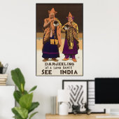 India Darjeeling Vintage Travel Poster & Retro (Thuiskantoor)
