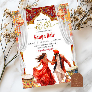 India Dholki Night Sangeet Wedding Kaart