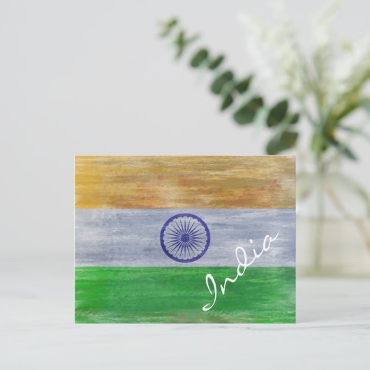 India distressed Indian flag Briefkaart (Staand voorkant)