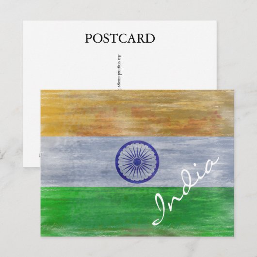 India distressed Indian flag Briefkaart (Voorkant / Achterkant)