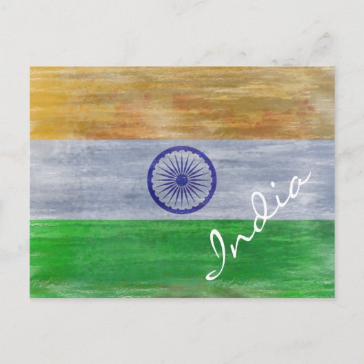 India distressed Indian flag Briefkaart (Voorkant)