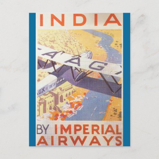 India door Imperial Airways Briefkaart (Voorkant)