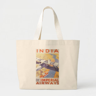 India door Imperial Airways Grote Tote Bag